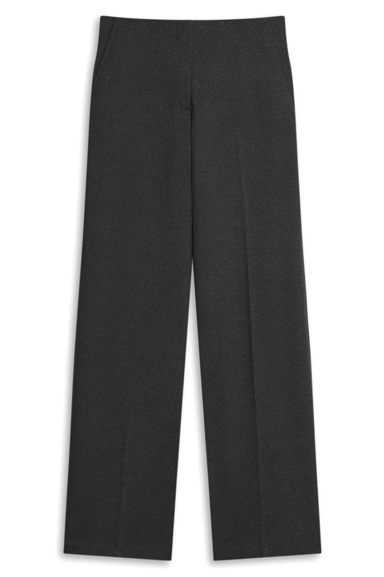 Mélange Wide Leg Pants, Alternate, color, CHARCOAL MELANGE