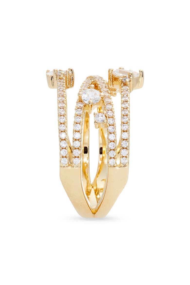 Fancy Wrap Ring, Alternate, color, CLEAR- GOLD