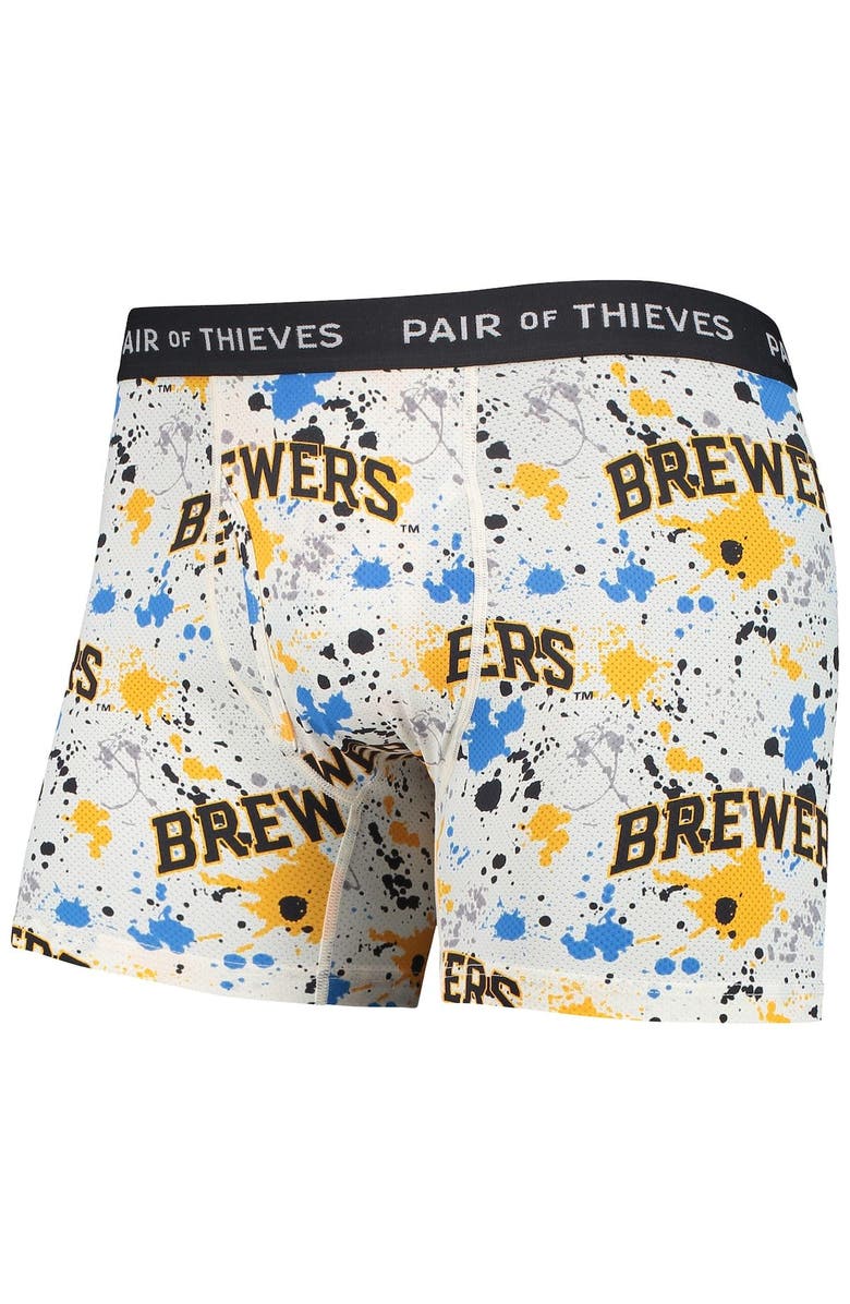 Pair of Thieves Men's Pair of Thieves White/Navy Milwaukee Brewers Super Fit 2-Pack Boxer Briefs Set, Alternate, color, 