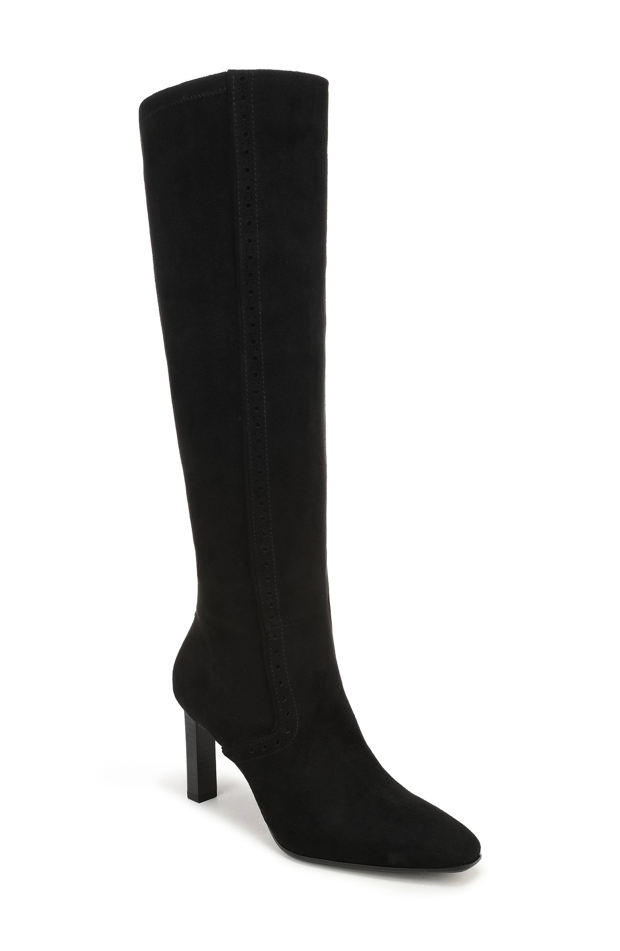 Damiana Knee High Boot, Main, color, BLACK SUEDE
