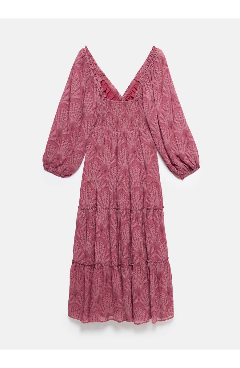 MINT VELVET Floral Design Midi Dress, Alternate, color, Burgundy