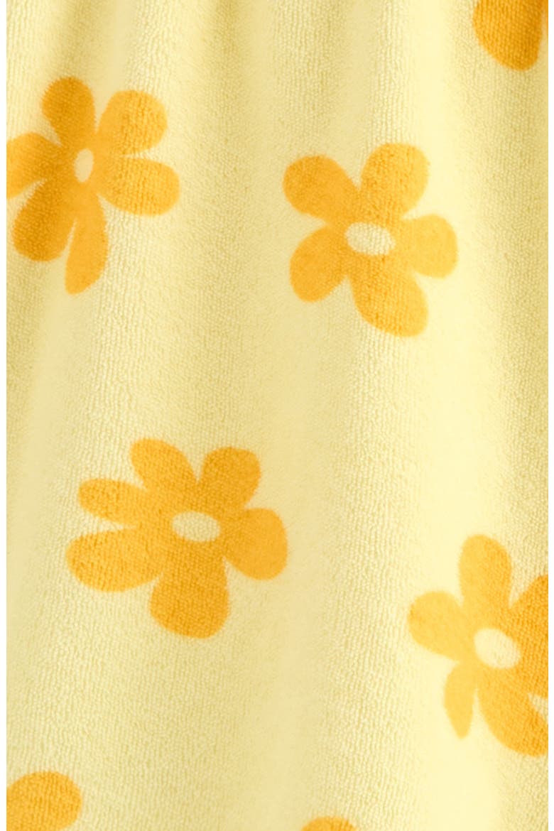 Kids' Bow Strap Cotton Terry Romper, Alternate, color, YELLOW CANDLE BOLD PLUMERIA