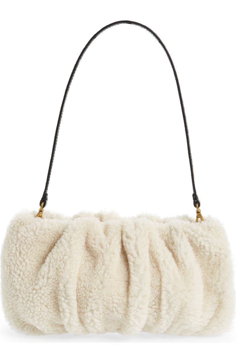 STAUD Bean Genuine Shearling Clutch, Alternate, color,