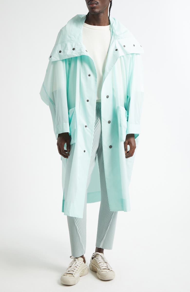 Homme Plissé Issey Miyake Kite Coat, Main, color, Mint Green