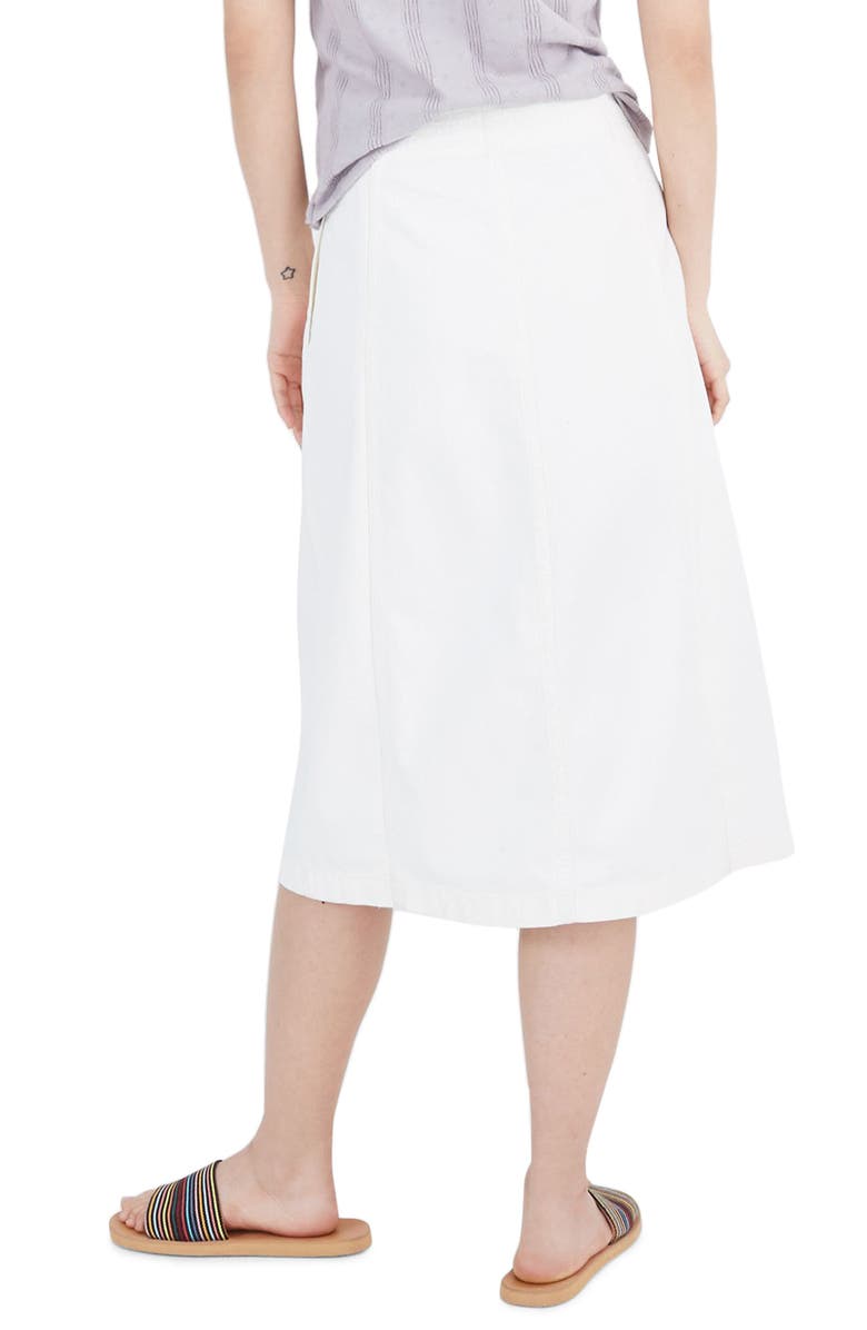 Madewell Rigid Denim Zip Midi Skirt, Alternate, color, 
