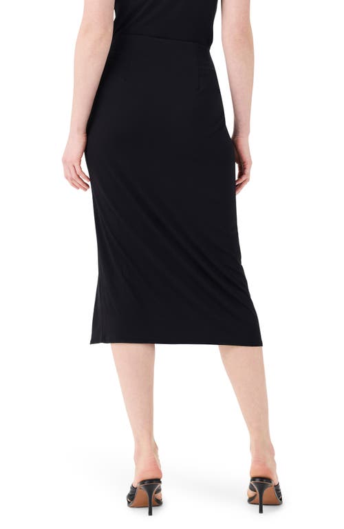 Nic + Zoe Nic+zoe Twist Waist Jersey Midi Skirt In Black Onyx