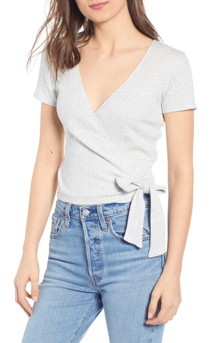 BP. Ribbed Wrap Tee, Main, color, 