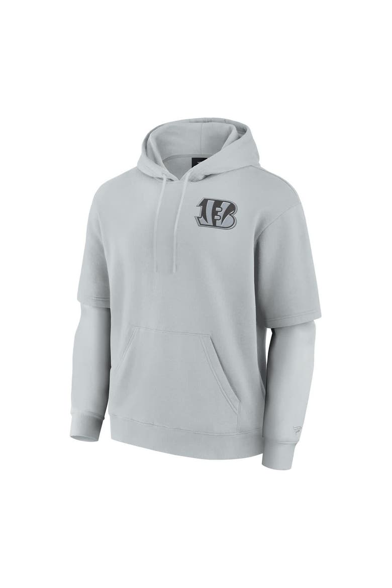 Unisex Fanatics  Gray Cincinnati Bengals Sleek Elements Pullover Hoodie, Alternate, color, Gray
