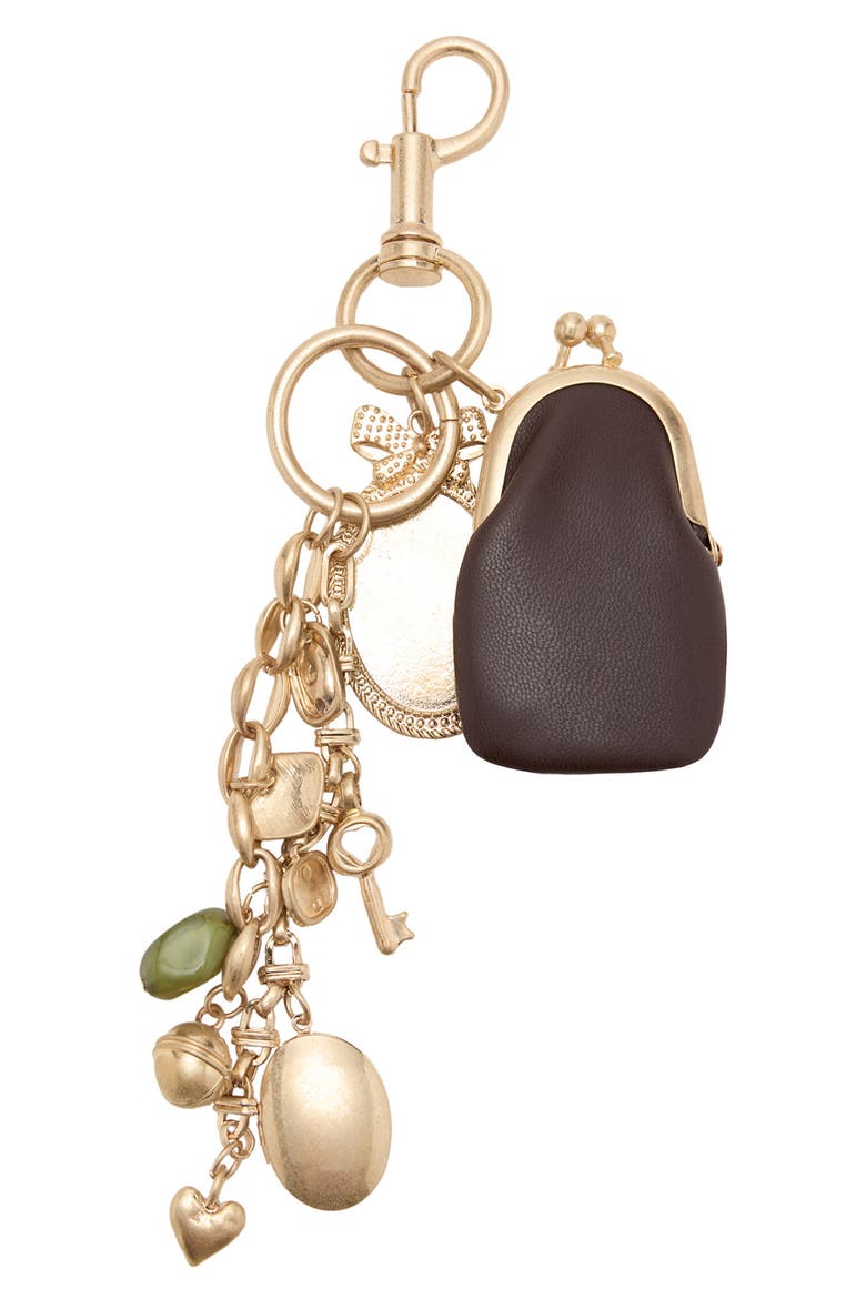 Multi-Charm Keychain, Main, color, GOLD