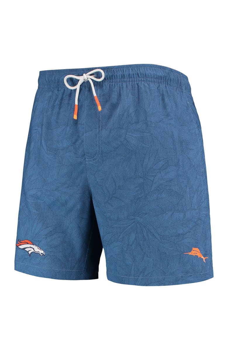 Tommy Bahama Men's Tommy Bahama Navy Denver Broncos Naples Layered Leaves Swim Trunks, Alternate, color, 