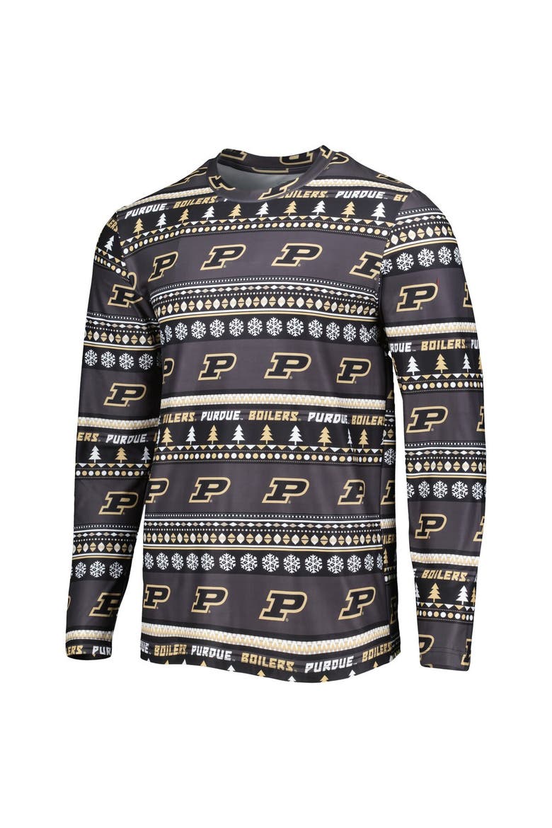 Men's Concepts Sport Black Purdue Boilermakers Swivel Long Sleeve T-Shirt & Pants Sleep Set, Alternate, color, Black