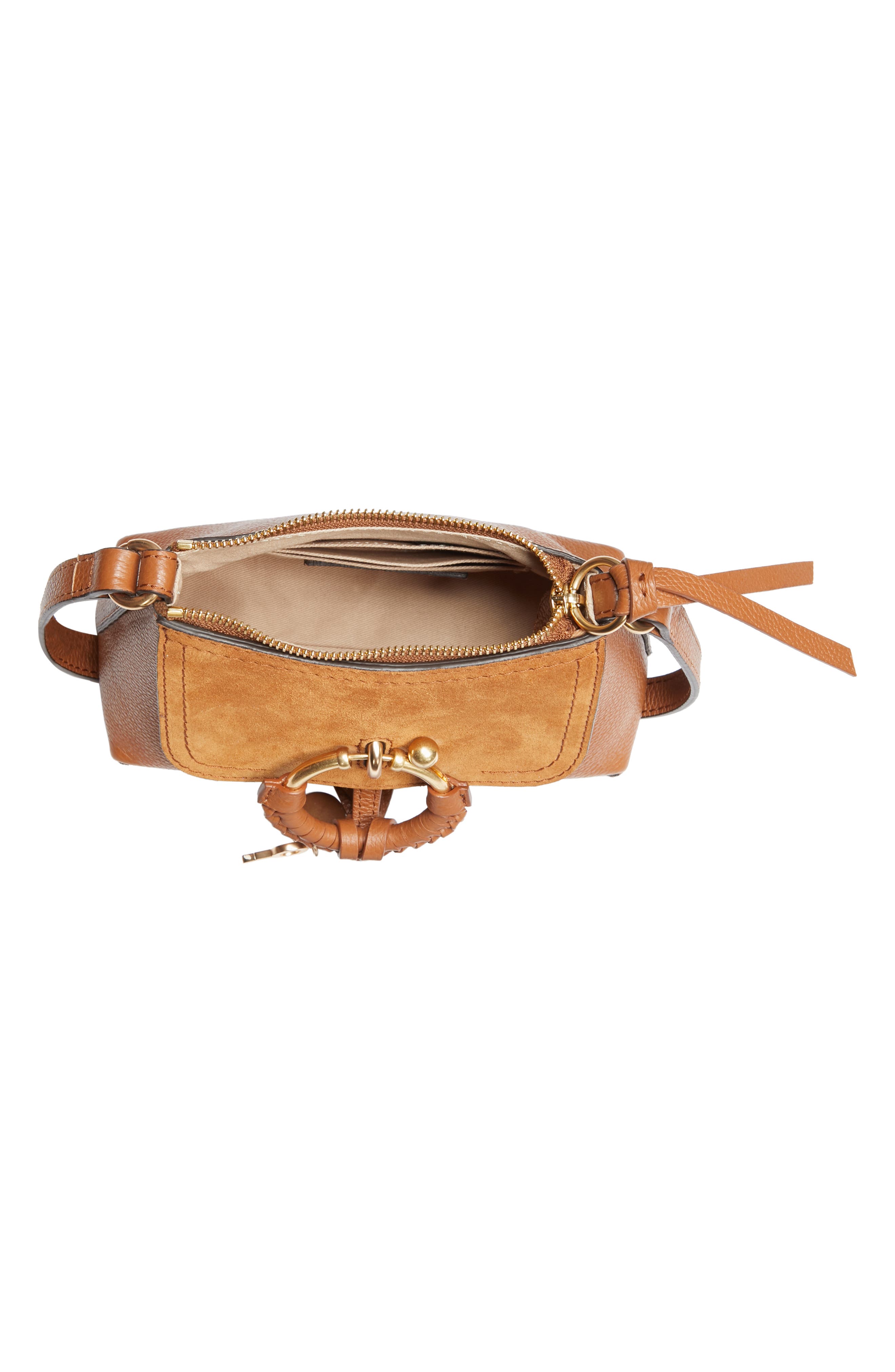 Mini Joan Leather Crossbody Bag, Alternate, color, CARAMELLO