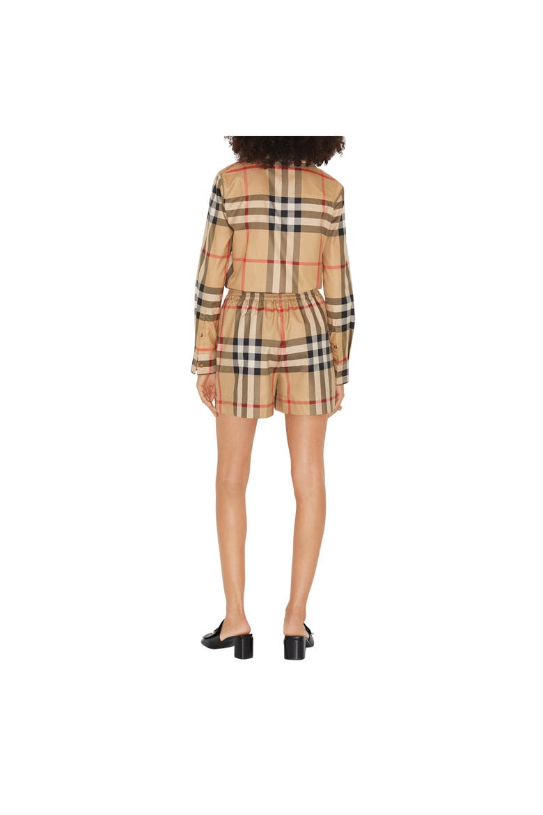Check Cotton Shorts, Alternate, color, Archive beige