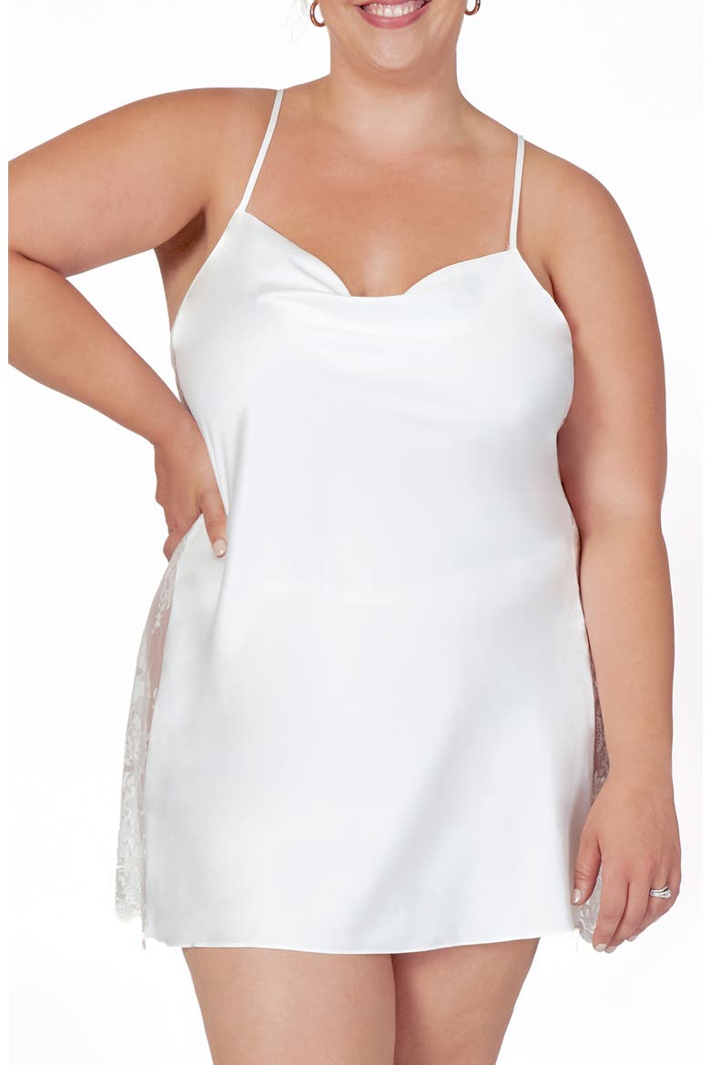Darling Lace Trim Chemise, Main, color, IVORY