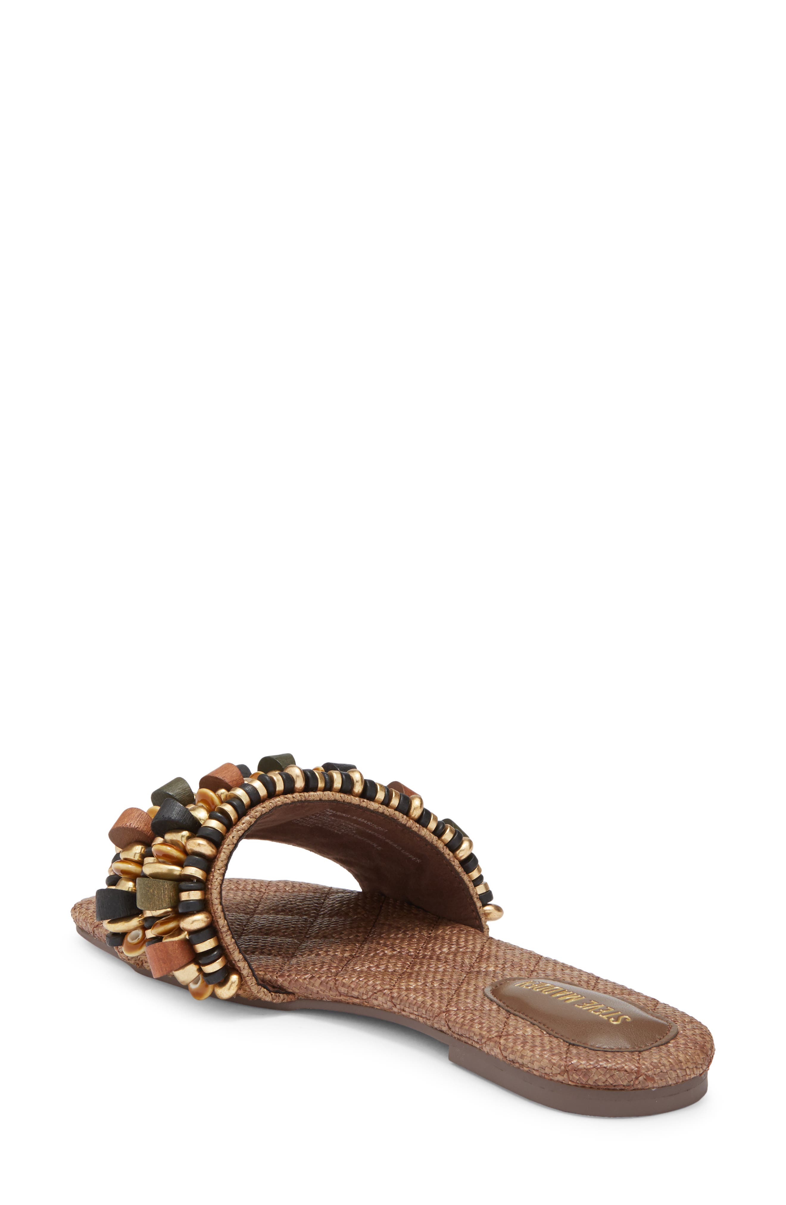 Steve Madden Marika Slide Sandal, Alternate, color, Brown Raffia