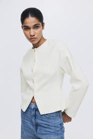 H&M Collarless Scuba Knit Blazer