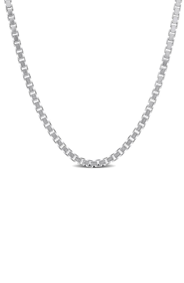 DELMAR Box Link Chain Necklace, 1.50mm, Main, color, Silver