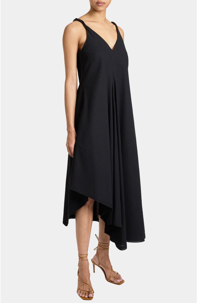 Santorelli KOURT Asymmetric Sleeveless Linen Blend Midi Billow Dress, Main, color, 