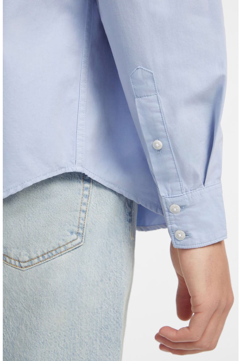 Regular Fit Patch Pockets Poplin Button-Up Shirt, Alternate, color, BLUE