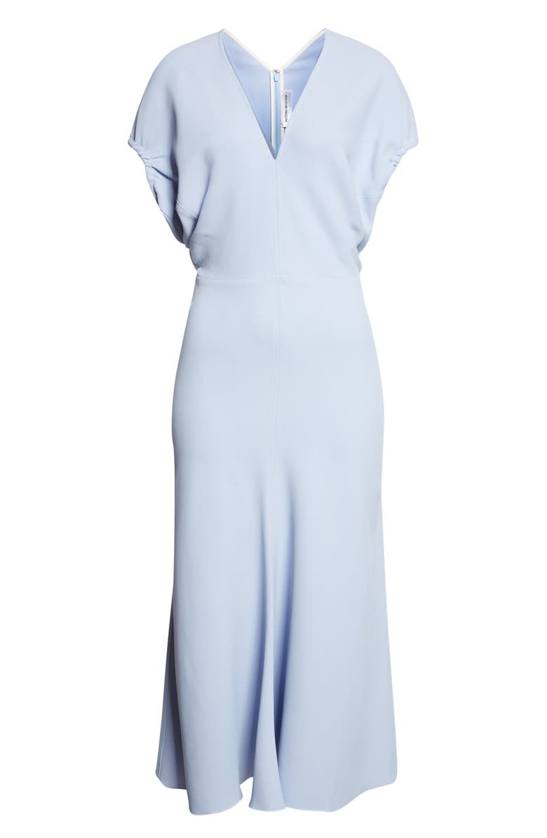 Victoria Beckham Edith Stretch Cady A-Line Midi Dress, Main, color, Cloud Blue