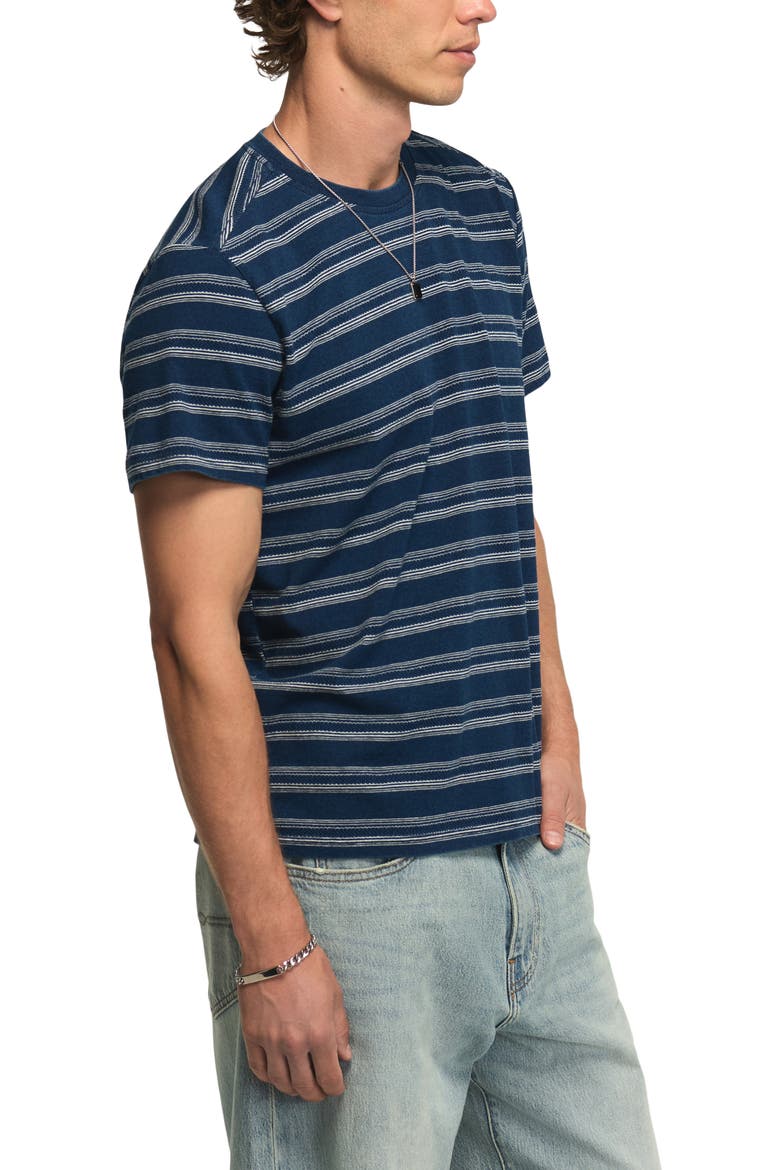 Stripe Cotton T-Shirt, Alternate, color, INDIGO