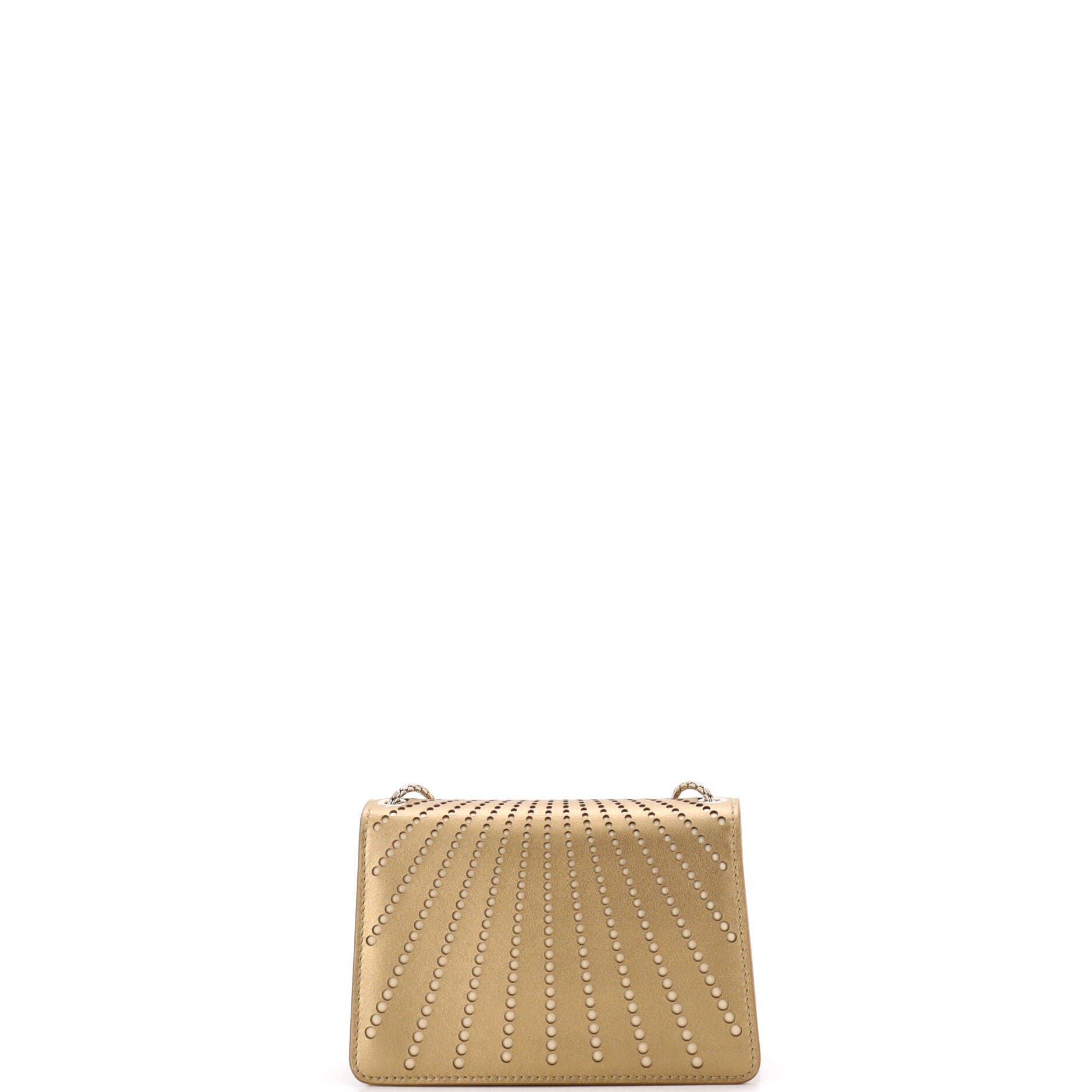 Serpenti Forever Shoulder Bag Perforated Leather Small, Alternate, color, Gold