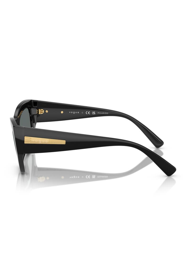 53mm Irregular Sunglasses, Alternate, color, BLACK