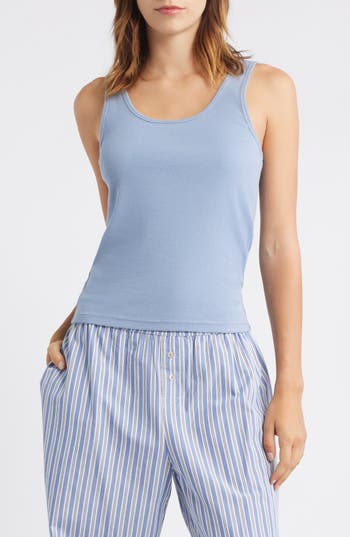 Open Edit Rib Tank In Blue