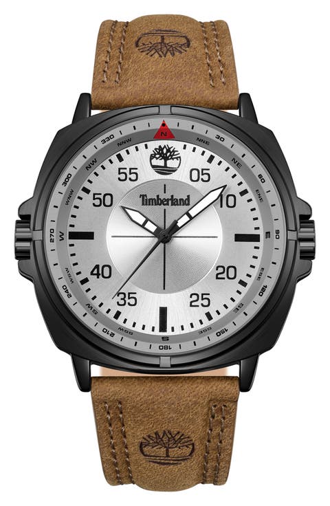 Williston Leather Strap Watch, 48mm