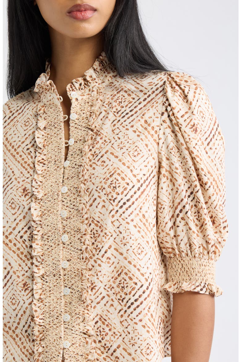 Zinny Print Cotton Top, Alternate, color, WUTHERING WINDS PRINT