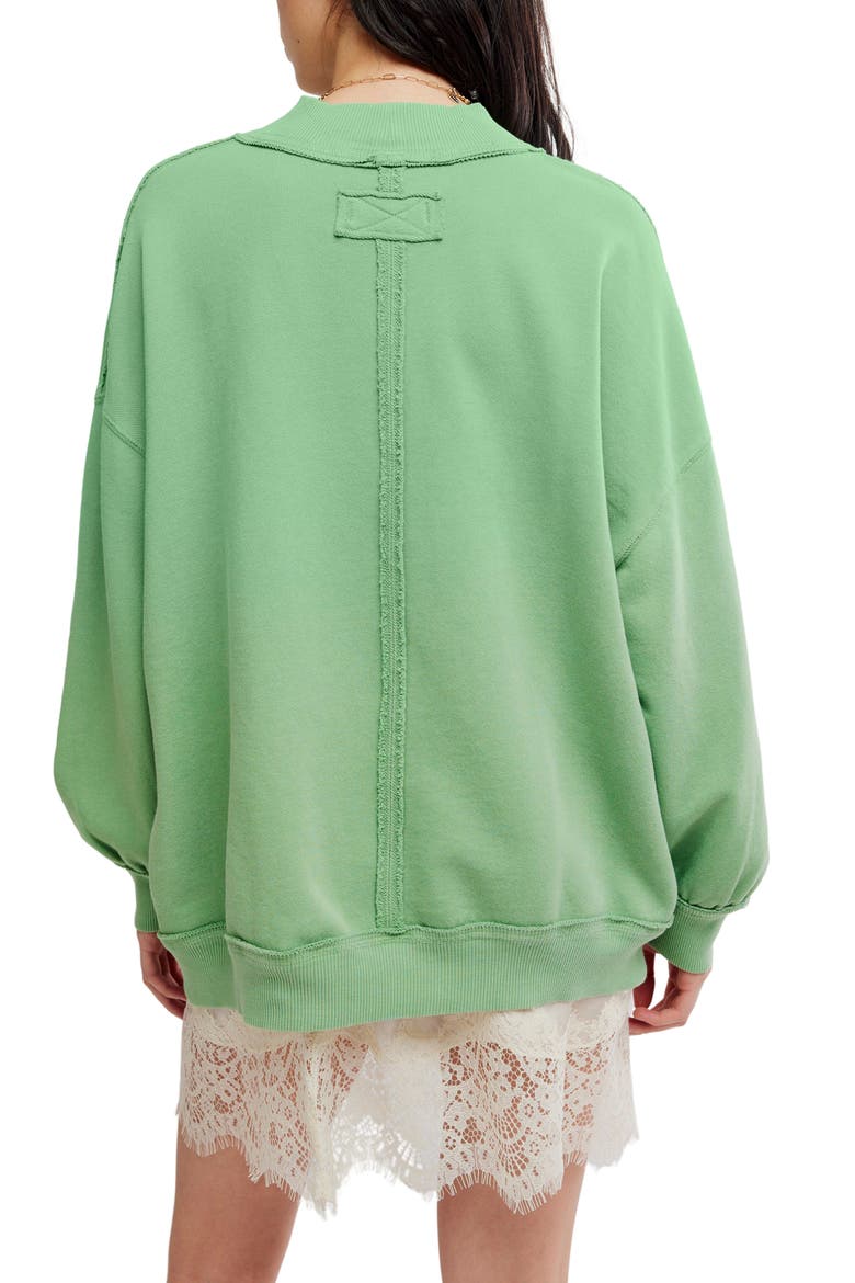 Palm Spring Turtle Graphic Sweatshirt, Alternate, color, GREEN COMBO