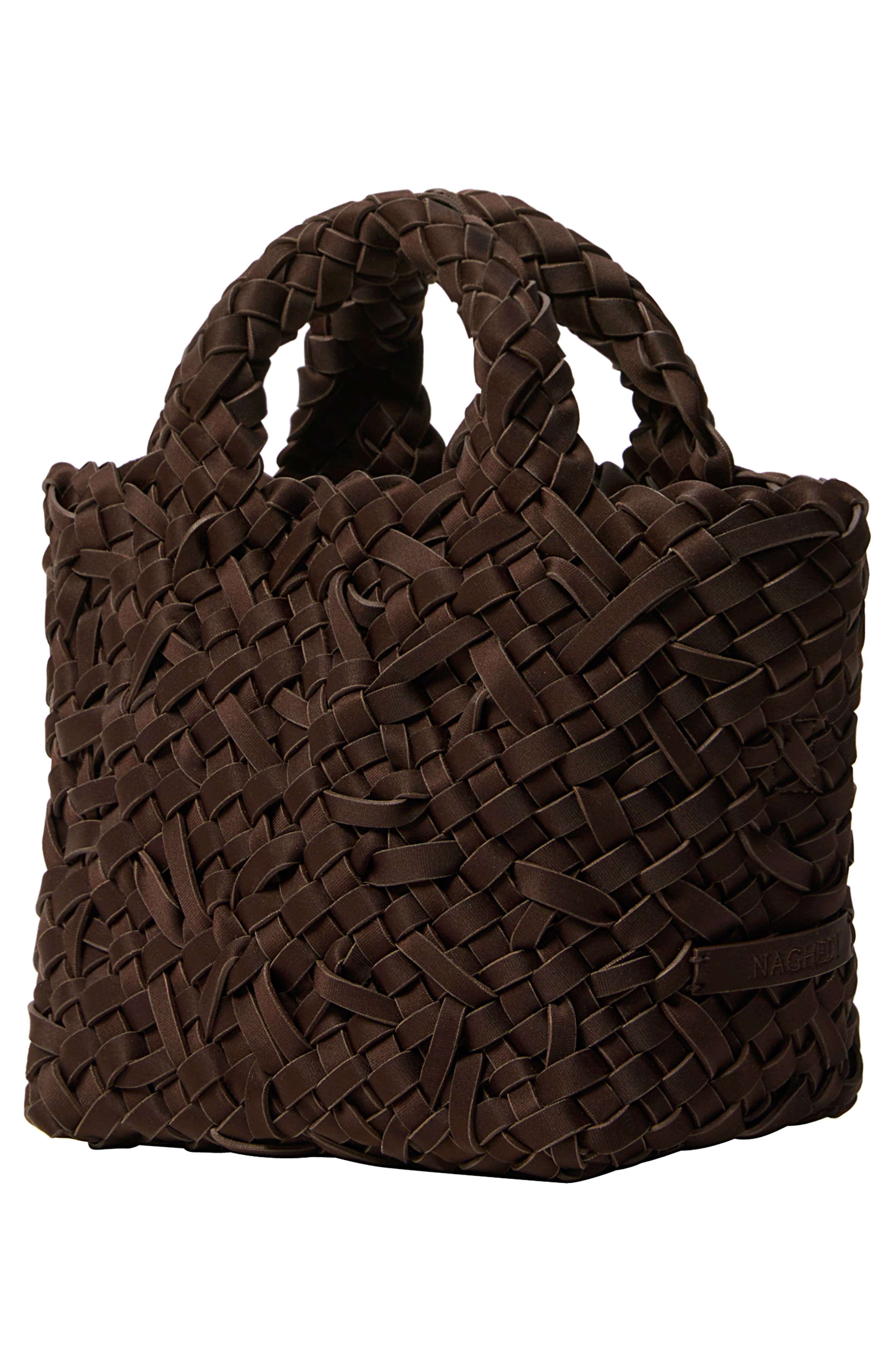 St. Barths Petit Woven Tote, Alternate, color, CHOCOLATE