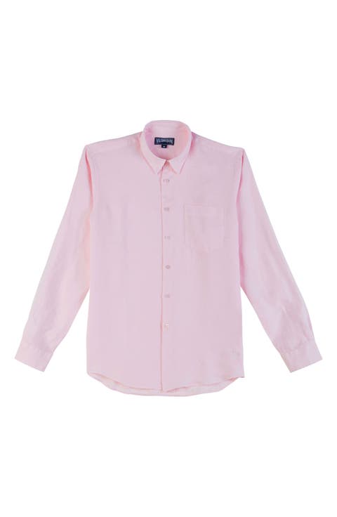 Classic Fit Linen Button-Up Shirt