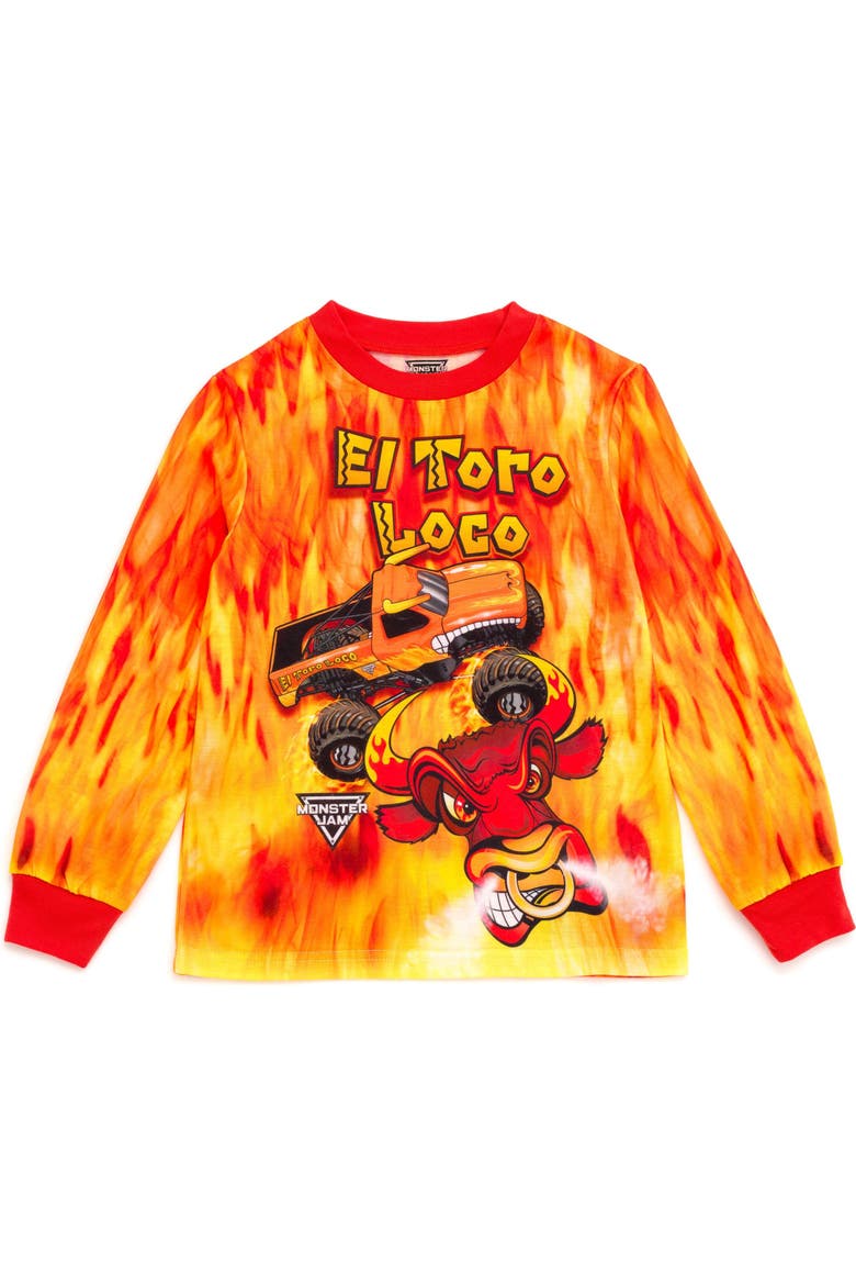 2-piece Long Sleeve Pajama Set (toddler, Little Kid & Big Kid), Alternate, color, El Toro Loco Orange