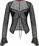 PCFG Long Sleeve Black Lace Top