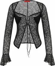 PCFG Long Sleeve Black Lace Top