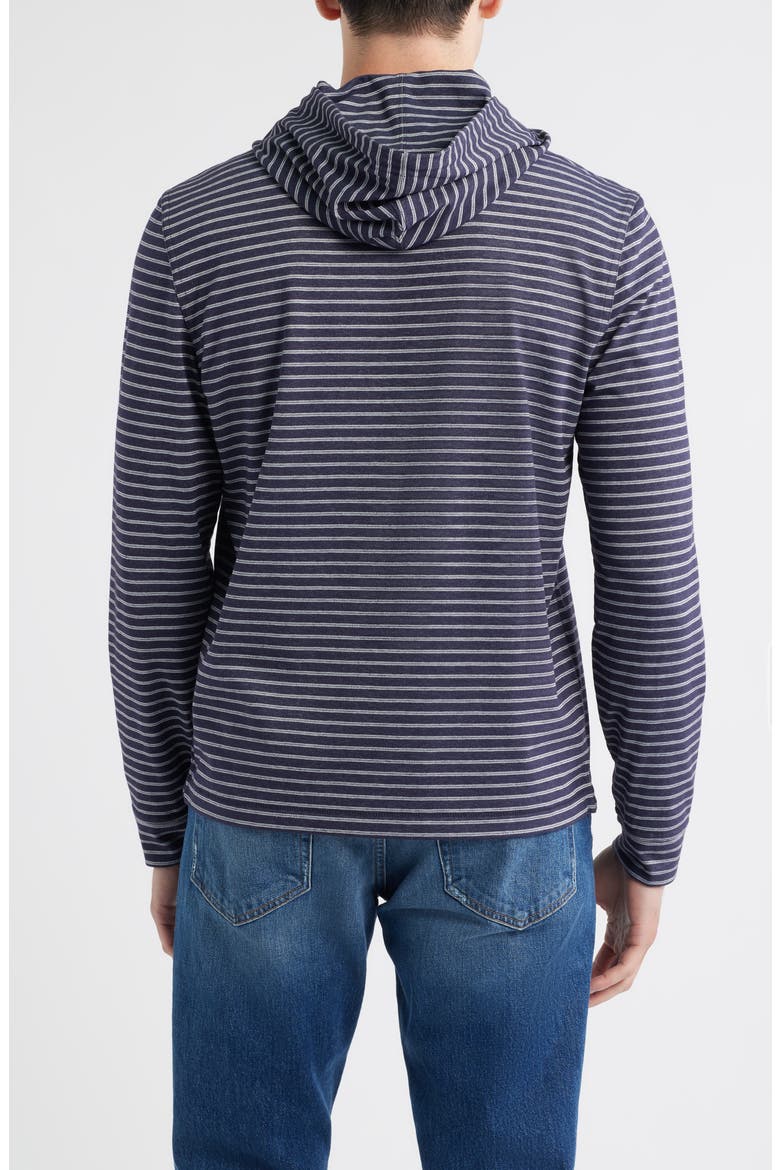 Wycliff Stripe Hangin' Out Drawstring Hoodie, Alternate, color, NAVY