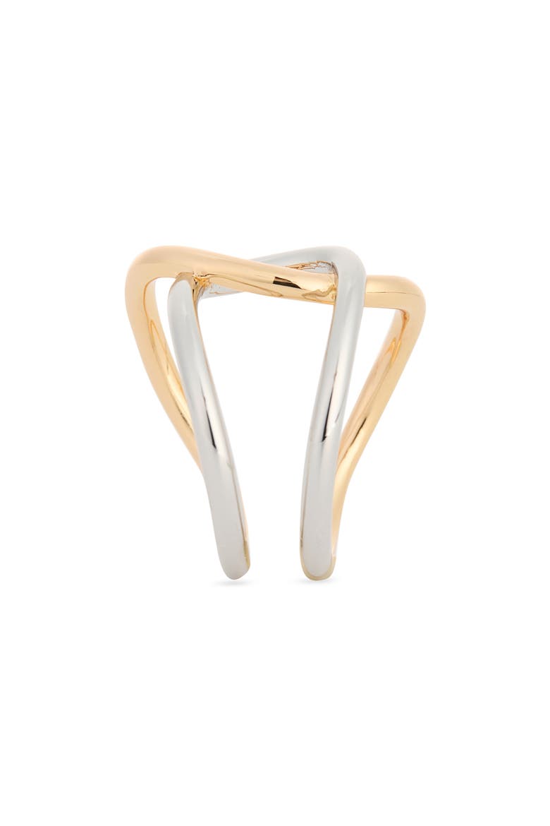 Intertwined Two-Tone Ring, Alternate, color, GOLD- SILVER