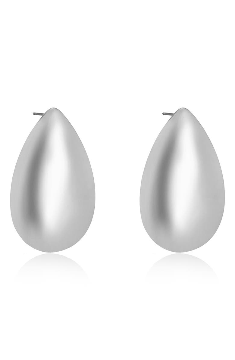 Ettika Teardrop Stud Earrings, Alternate, color, Rhodium