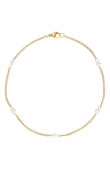 Adornia Faux Pearl Station Anklet