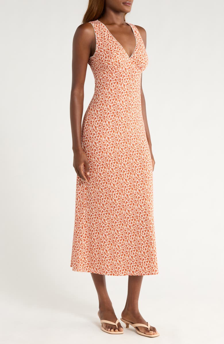 Reformation Brayden Floral Print Sleeveless Maxi Dress, Alternate, color, Mulberry