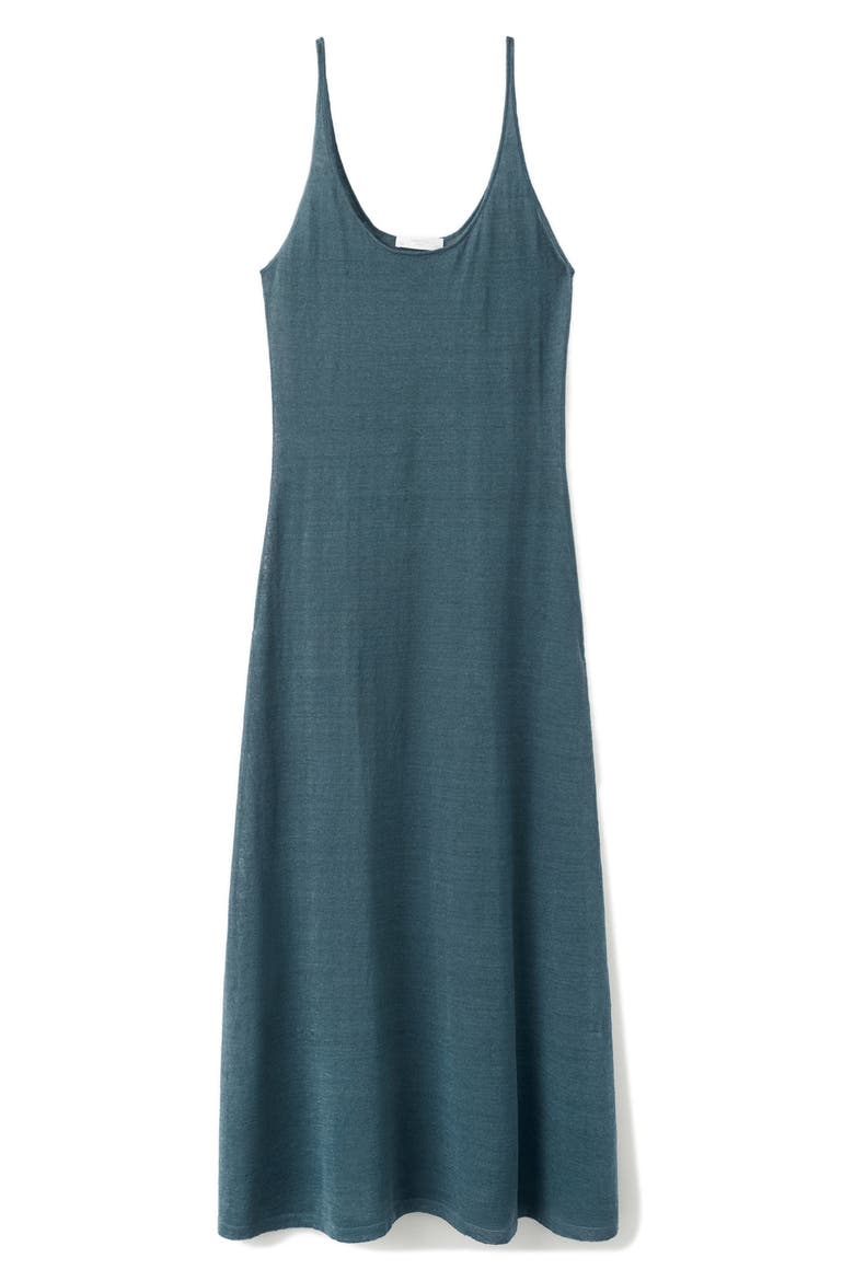 Linen Blend Midi Dress, Alternate, color, NIGHT BLUE