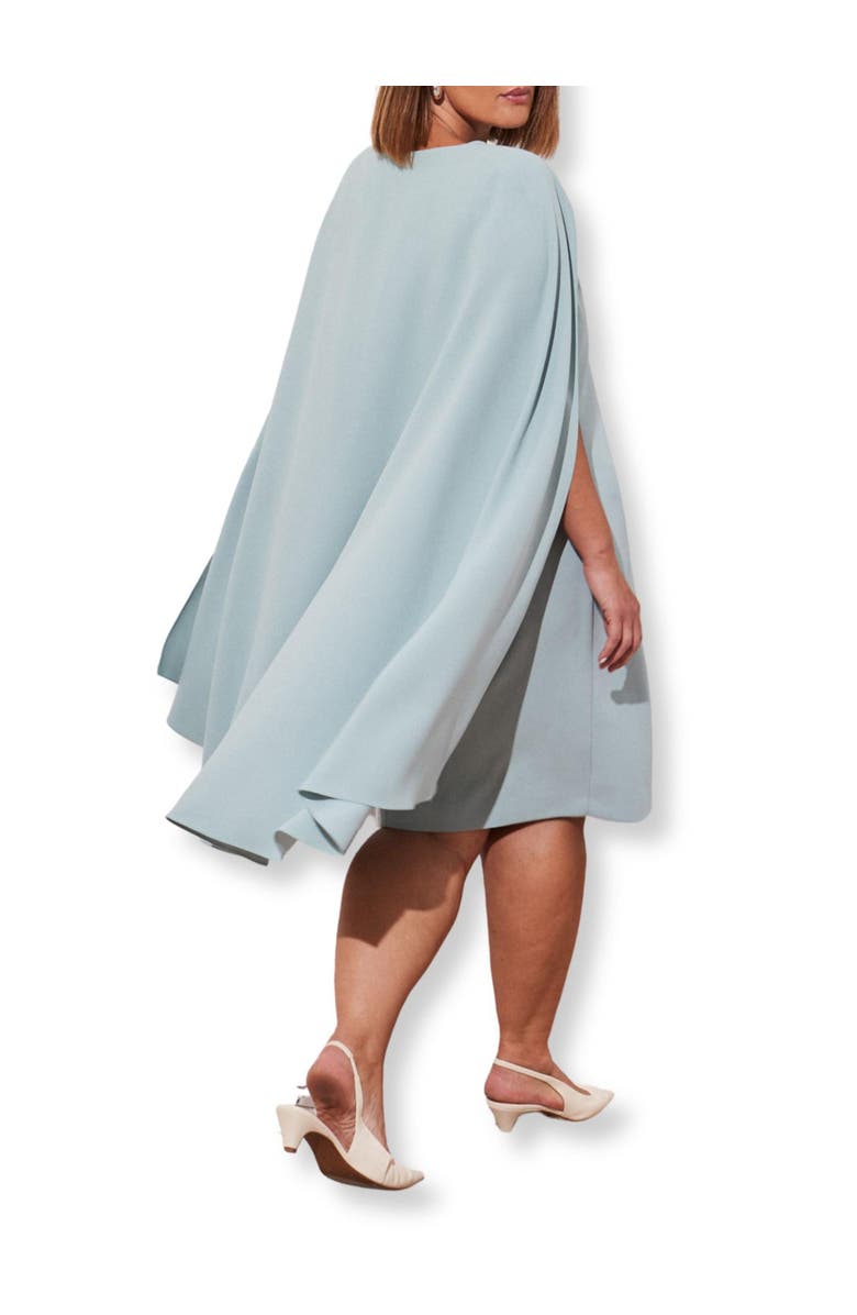 Live Unlimited Cape Knee Length Dress, Alternate, color, Pale Blue
