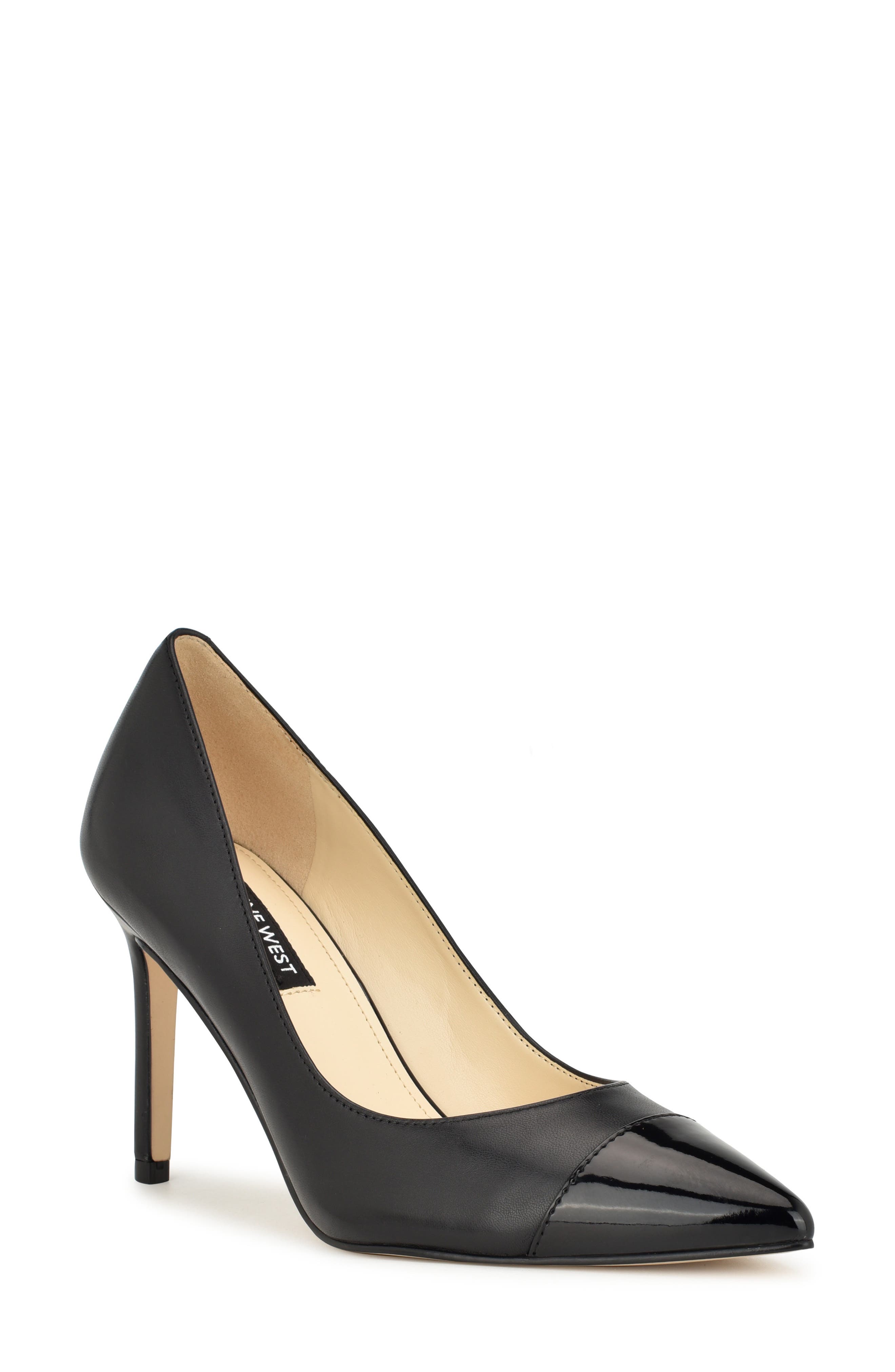 Nine West Enda Pointed Cap Toe Pump, Main, color, 