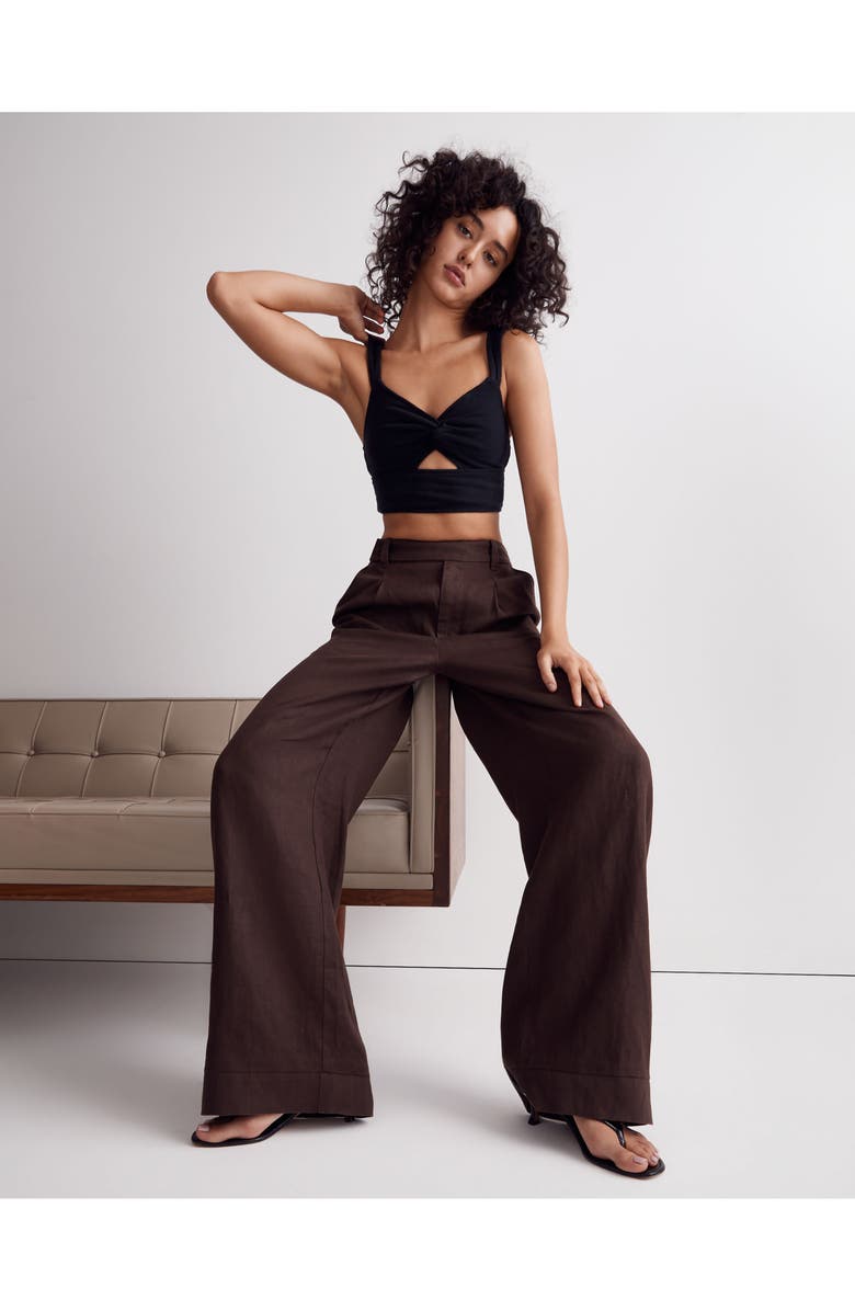 Madewell Cutout Knot Front Tank Top, Alternate, color, 