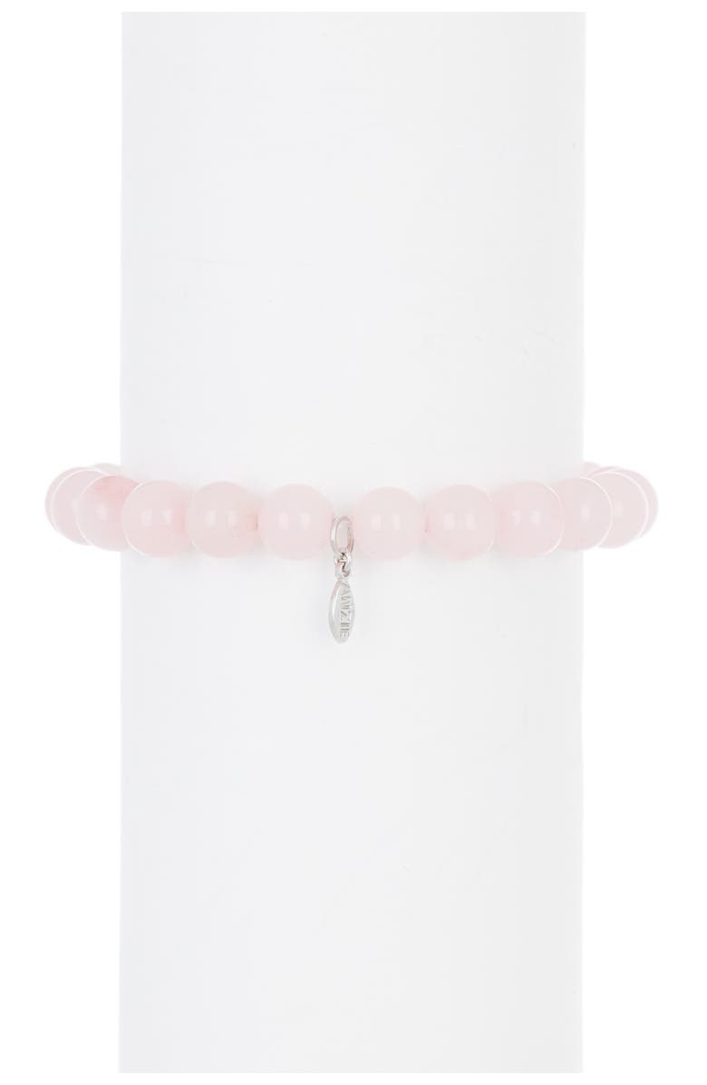 Anzie Sterling Silver Milly Topaz Charm Rose Quartz Beaded Bracelet, Alternate, color, 