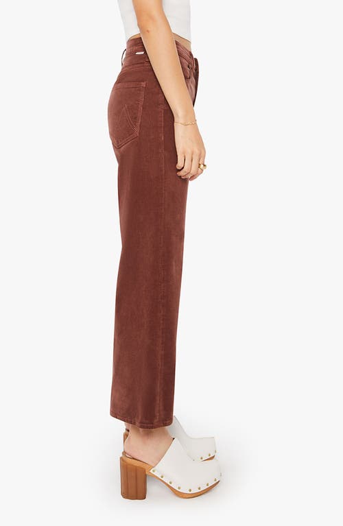 Mother The Maven Mid Rise Ankle Wide Leg Corduroy Pants In Red