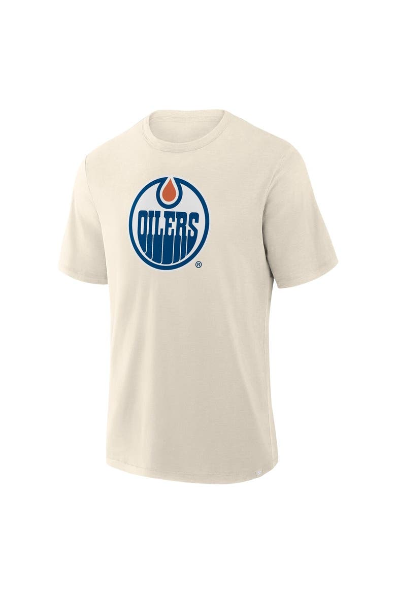 Men's Fanatics Cream Edmonton Oilers Stadium Slub T-Shirt, Alternate, color, Cream