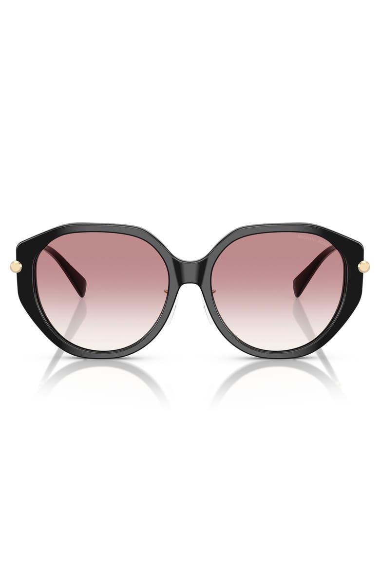 Michael Kors Jinan 56mm Gradient Irregular Sunglasses, Main, color, Black / Pink Gradient