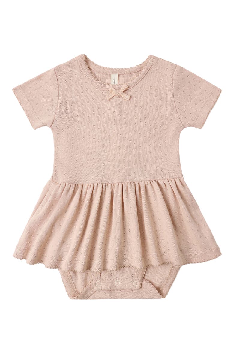 Peplum Organic Cotton Pointelle Bodysuit, Alternate, color, MELON
